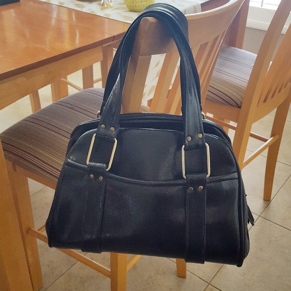 Bonnie International - Black Patent Satchel